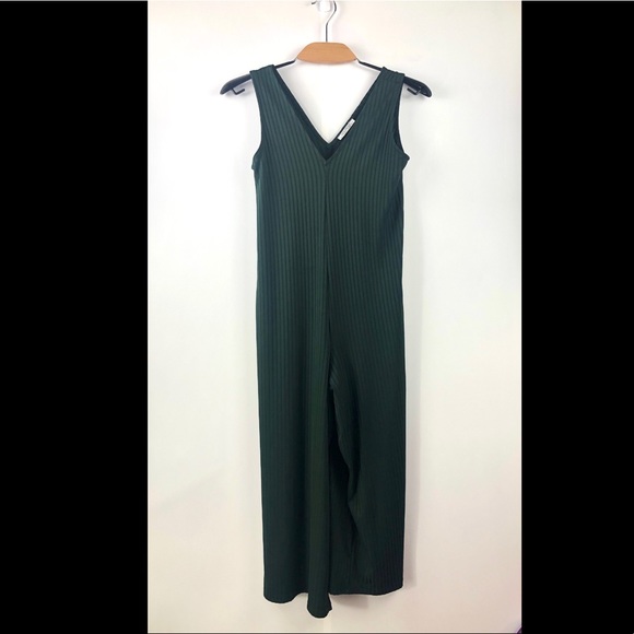 Zara Green Ribbed V Neck Sleeveless Knit Jumpsuit - Picture 5 of 9